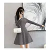 Atuendo de Año Nuevo Coreano: Vestido Suéter Rojo para Mujer, Falda Línea A, Holgado Tallas Grandes, Vestido Base Adelgazante