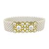 Cinto Elástico de Pérola Doce Elegante Moda Decoração Elástica Saia Versátil Cobertura de Cintura Larga de Diamante para Mulheres Europeias e Americanas