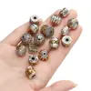 Prata antiga estilo Xizang costura bicolor padrão de nuvens auspiciosas contas cilíndricas contas de cintura contas de tambor contas dos oito tesouros acessórios de liga de prata Xizang para DIY