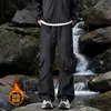 Pantalones impermeables con forro polar para otoño e invierno, pantalones cargo rectos holgados de moda para hombre, pantalones casuales gruesos