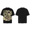 Saint vintage Estilo Americano High Street Holgada Vtg Camiseta de Manga Corta para Hombre Camiseta Estampada Alfabeto Figura Camiseta Urbana