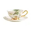 Juego retro y elegante de taza y platillo de café, tazas de té y vasos de agua de cerámica para uso doméstico, tazas elegantes para el té de la tarde