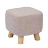 Taburete Cuadrado Grueso de Tela Elástica para Entrada, Sala de Estar, Dormitorio, Taburete para Cambiar Zapatos, Adecuado para Adultos y Niños, Hecho de Madera Maciza