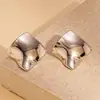 Pendientes Redondos Europeos y Americanos Transfronterizos de Parche Brillante con Diseño Exagerado, Pendientes de Nicho con un Toque de Lujo Ligero y de Alta Gama, Venta al por Mayor
