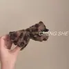 Clip de plátano con lazo de estampado de leopardo elegante para Otoño e Invierno, Pasador dulce y fresco para moño, Pinza para fijar coleta alta, Accesorio de pelo versátil