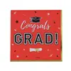 Novos Guardanapos com Tema de Temporada de Formatura Decorações de Festa Lenços Descartáveis Padrão de Chapéu de Formatura Guardanapos Quadrados Suprimentos Atacado