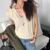 26 Chaleco de Punto Elegante Casual para Otoño Temprano con Cuello en V, se puede usar solo o en capas