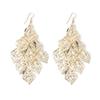 Aretes Europeos y Americanos Exagerados y Elegantes Largos con Recortes de Hojas y Corazones, Estilo Cool con Borlas de Disco Escarchado