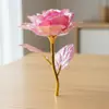 Flor de Rosa de Lámina de Oro de 24K Flor Eterna Artificial de Oro Colorido Regalo Pequeño Creativo para el Día de San Valentín Chino, el Día de la Madre y el Día de San Valentín