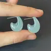 Brincos de Resina Gota d'Água Agulha de Prata Casuais Simples Moda Versátil para o Dia a Dia com um Design Único para Mulheres