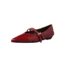 Sapatos Mary Jane de Couro Genuíno com Rebites da Moda para o Dia a Dia 2026 Outono Novo Salto Baixo Plataforma Bico Fino Sapatos Femininos de Couro Genuíno