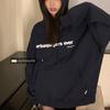 Moletom Oversized Estampado com Forro de Lã para Mulheres, Estilo Europeu, Transfronteiriço, Novo Top de Lã Amazon Outono e Inverno 2026, Jaqueta Estudantil da Moda