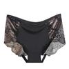Ropa interior de encaje de cintura media alta delgada para mujer, algodón ventilado antibacteriano sin costuras abdominal, cómoda, transpirable, calzones de talla grande para mujer