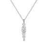 Collar Vertical de Zirconia en Plata de Ley S925 Damila, Colgante de Diamante Simple en Forma de Gota de Agua Estilo Oficina, Collar de Lujo Ligero para Mujer