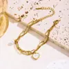 Pulsera de Acero Inoxidable con Diseño de Corazón, Pulsera de Titanio Acero Perla de Moda Europea y Americana para Mujer, Colgante de Concha en Forma de Corazón, Joyería Chapada en Oro