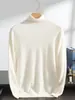 Suéter de cachemira para hombre con cuello alto, 100% cachemira pura, nuevo suéter base de punto pullover de manga larga para otoño e invierno