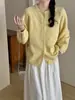 Nuevo Cárdigan de Punto Bordado de Cuello Redondo Estilo Coreano Suelto Suave Cera Dulce Suave Chaqueta Suéter para Mujer Otoño e Invierno 2025