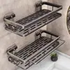 Estante de almacenamiento para baño sin perforaciones, Estante para baño, Estante de almacenamiento montado en la pared para lavabo de baño