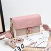 Bolso de Mujer con Tirantes Dobles de Hombro Bloques de Color Estilo Coreano 2025 Casual de Hombro Único Cruzado Bolso de Mano con Correa Ancha Bolso Cuadrado Pequeño Bloques de Color Versátil