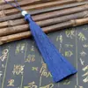 Borla Larga de Seda de Hielo de 12 cm para Bolsitas de Té, Colgantes de Abanico, Borlas Hanfu, Accesorios y Colgantes de Estilo Vintage