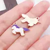 Colgante de Unicornio Pony de Dibujos Animados de Esmalte de Aleación Accesorios para Collar Pendiente Llavero Hechos a Mano DIY
