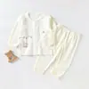 Ropa de Verano para Bebé Ropa de Dos Piezas con Aire Acondicionado para Bebé Niña Categoría A Pijama de Algodón Puro Traje de Ropa Interior para Recién Nacidos Delgado