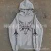 Moletom com Capuz Outono 2025 Lavado Americano Novo Padrão Solto Casual Esportivo Cardigan Jaqueta com Zíper