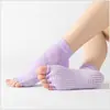 Calcetines de yoga punta abierta profesionales dispensadores antideslizantes calcetines de yoga de cinco dedos para mujer calcetines para los dedos una generación de pelo