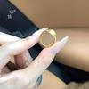 Tienda de oro Puzuo con anillo de piña de oro de arena y diamante para mujer, exquisito, retro, nuevo estilo chino, otoño e invierno, anillo ajustable
