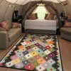 Tapetes de Chão Estilo Étnico Retro Americano Transfronteiriços, Tapetes Decorativos Persas Completos para Sala de Estar, Cobertores Resistentes ao Desgaste e Amigáveis à Pele para Mesas de Cabeceira