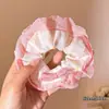 Elástico de Cabelo Oversized Estilo Coreano Intestino de Porco, Corda de Cabelo Versátil com Renda de Bolinhas, Elástico para Rabo de Cavalo Alto, Elástico de Borracha, Acessório de Cabelo de Alta Qualidade