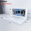 Soporte de Exhibición de Cosméticos Acrílico Personalizado de Múltiples Niveles con Panel Trasero Desmontable e Iluminación LED Adecuado para Mostradores de Tiendas Minoristas