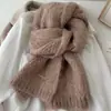 Bufanda de Lana de Alpaca para Mujer, Nuevo Estilo Invierno 2026, Mezcla de Lana, Moda Coreana, Estilo Trendy Estudiante, Tejido de Alta Gama
