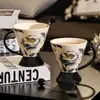 Taza de Agua de Cerámica, Taza de Desayuno Doméstica de Lujo Ligero, Copa de Oficina, Nueva Taza de Café de Aspecto Elegante para Regalar
