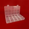 Caja de almacenamiento con ranura para tarjeta fija de 15 rejillas, con cuentas, anzuelo, tornillo, caja de rejilla rectangular, caja organizadora para anillos, aretes y joyas