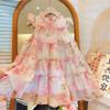 Ropa para niños al por mayor vestido de niña verano 25 nueva falda floral para niños falda de gasa con flores para niñas falda de princesa