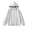 Sudadera con cremallera de peso pesado de 400 g, estilo nuevo 2026, unisex, para primavera y otoño, hombros caídos, holgada, color liso, manga larga