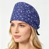 Gorro de enfermera para quirófano transfronterizo, gorro quirúrgico absorbente de sudor, gorro de cúpula para odontología y belleza con cola, turbante para la cabeza de hospital