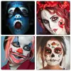 Pigmento de Pintura Corporal Bloque de Color de 3 Tonos Transfronterizo Maquillaje Dramático Navideño Pintura Facial Soluble en Agua para Niños con Pincel