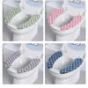 Fundas de asiento de inodoro engrosadas, suaves y lavables con patrón de cuadros para otoño e invierno, suministradas directamente por el fabricante