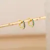 Pendientes de Oro Más Vendidos de Amazon Set de Oro Circonita Verde Pendientes Antialérgicos de Moda Pendientes Transfronterizos Microincrustados Tres Colores