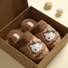 Pantuflas de algodón con gatitos para mujer, nuevo estilo otoño/invierno 2026, para interior, forradas de felpa, cálidas, antideslizantes, para uso en casa sobre pisos
