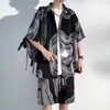 Conjunto Deportivo al por Mayor Transfronterizo para Hombre, Camiseta de Manga Corta de Verano, Jersey de Baloncesto, Conjunto de Dos Piezas de Pantalones Cortos Casuales, Moda Estilo Coreano