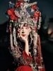 Figurinos exóticos criativos em estilo feminino para apresentações e sessões de fotos, trajes deslumbrantes para fotografia de viagem, vestidos de noiva vermelhos, novos designs Miaojiang