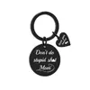 Regalo para Mamá Europeo y Americano Transfronterizo Llavero Redondo Personalizado Creativo Divertido Peculiar Colgante de Acero Inoxidable Encanto para Bolsa