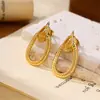 Pendientes de Aro Geométricos Espirales Estilo Retro Europeos y Americanos Nuevos para Mujer, Pendientes de Acero Inoxidable Estilo Metálico Exagerado Que No Se Desvanecen