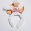 Diadema de felpa antideslizante para mujer, diadema para el pelo, accesorios para el pelo, máscara facial de dibujos animados linda nueva