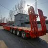 Vendas Transfronteiriças de Semirreboques Plataforma Baixa com Pescoço de Ganso de 4 Eixos, Reboques Plataforma para Transporte de Carga Grande de 13,4m Ton