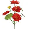 Flores de loto artificiales, loto biónico, hojas y vainas de loto falsas para decoración en la sala de estar, flores de tela de seda para ofrecer a Buda, flores decorativas