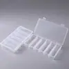Caja de muestra rectangular transparente fija vertical de 6 rejillas caja de embalaje de componentes electrónicos caja de almacenamiento de herramientas de ferretería